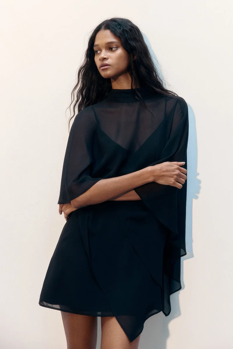 H&M  Cape-layered dress for Women | Best Price UAE